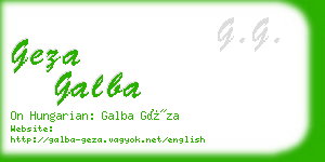 geza galba business card